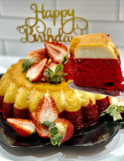 003- Red Velvet cake Flan - Cake Red Velvet Flan